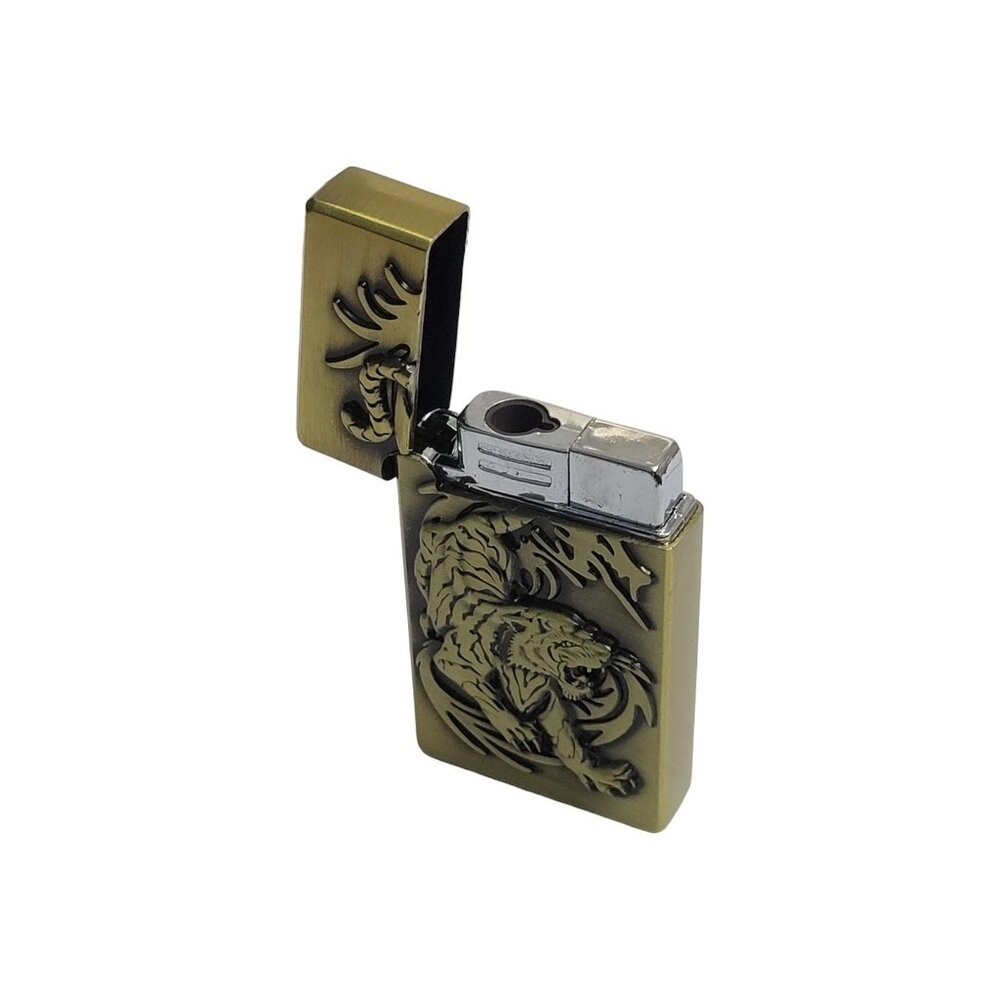 3 Tigers Bronze Finish Lighter Belt Buckle - Western Style Lighter Belt Buckle - - Picture 6 of 10